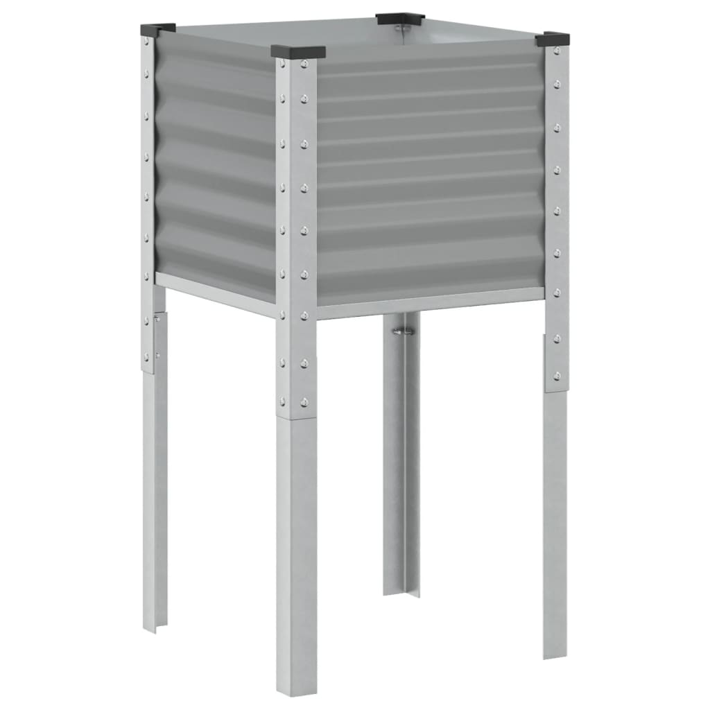 Plantekasse grå 45x45x88 cm stål