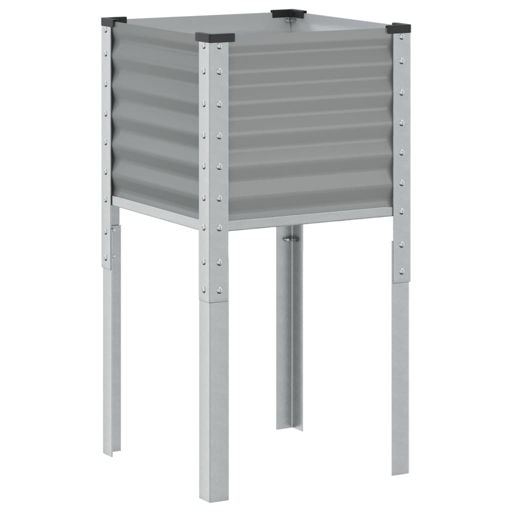 Plantekasse grå 45x45x88 cm stål
