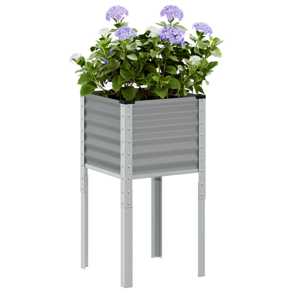 Plantekasse grå 45x45x88 cm stål