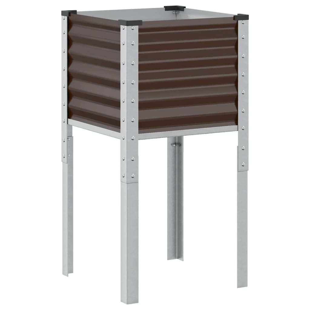 Hagepotte brun 45x45x88 cm stål