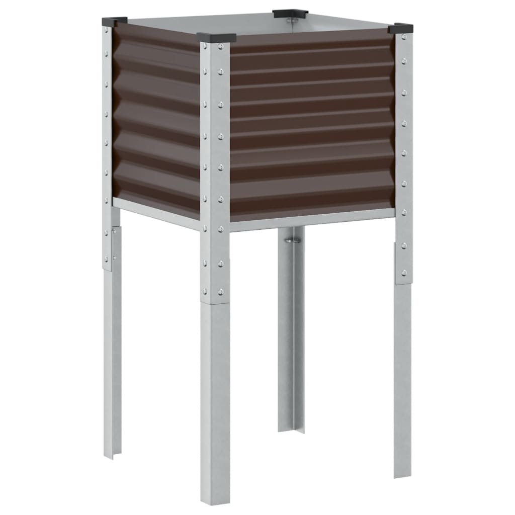 Hagepotte brun 45x45x88 cm stål