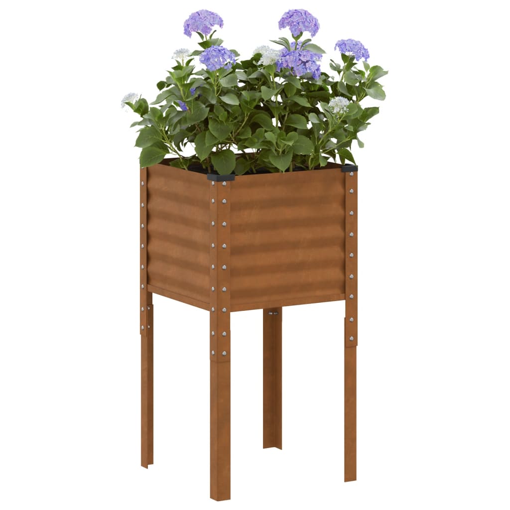 Hagepotte 45x45x88 cm værbestandig stål