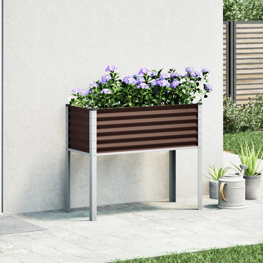 Hagepotte brun 100x45x90 cm stål