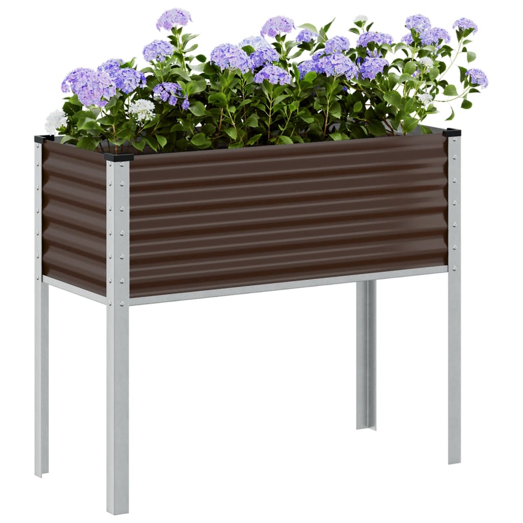 Hagepotte brun 100x45x90 cm stål