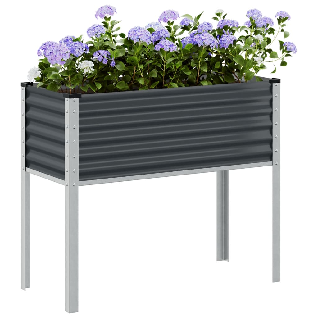 Hagepotte antrasitt 100x45x90 cm stål