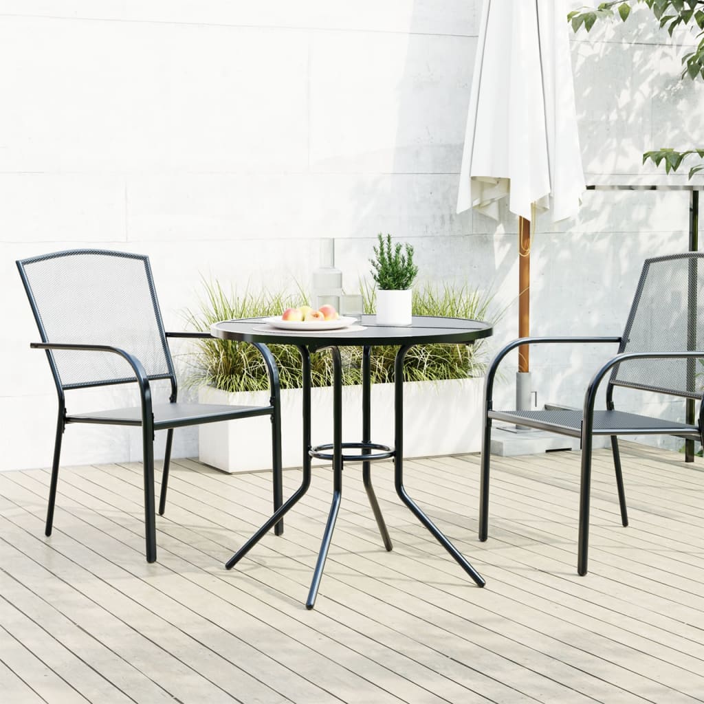 Terrassebord rundt antrasitt Ø80x72,5 cm pulverlakkert stål