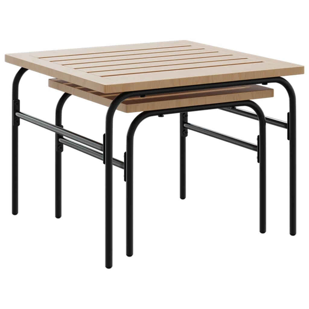 Stablebare salongbord 2 stk brun og svart stål
