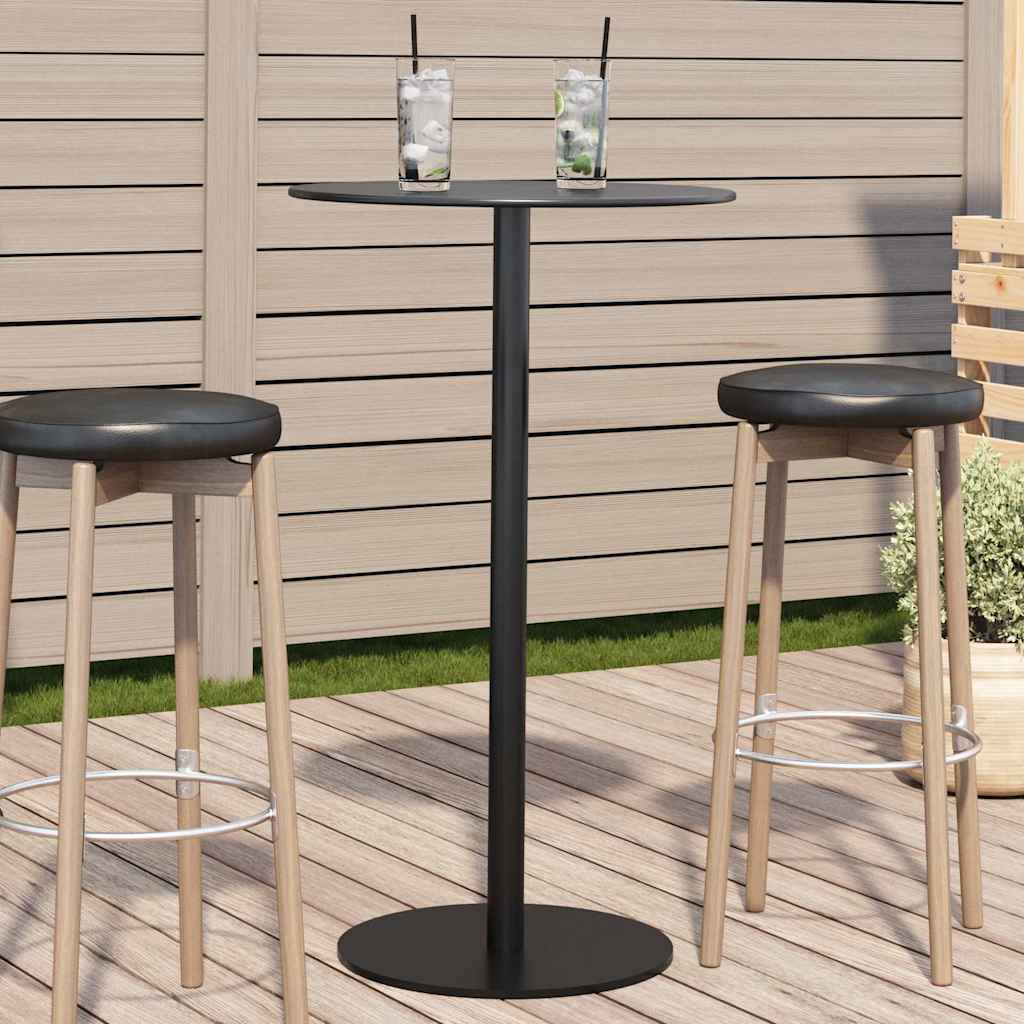 Hagebord rundt svart Ø60x105 cm stål vidaXL