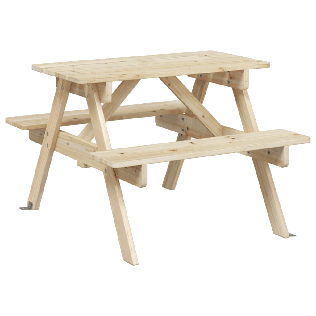 Piknikbord for 4 barn med parasoll heltre gran