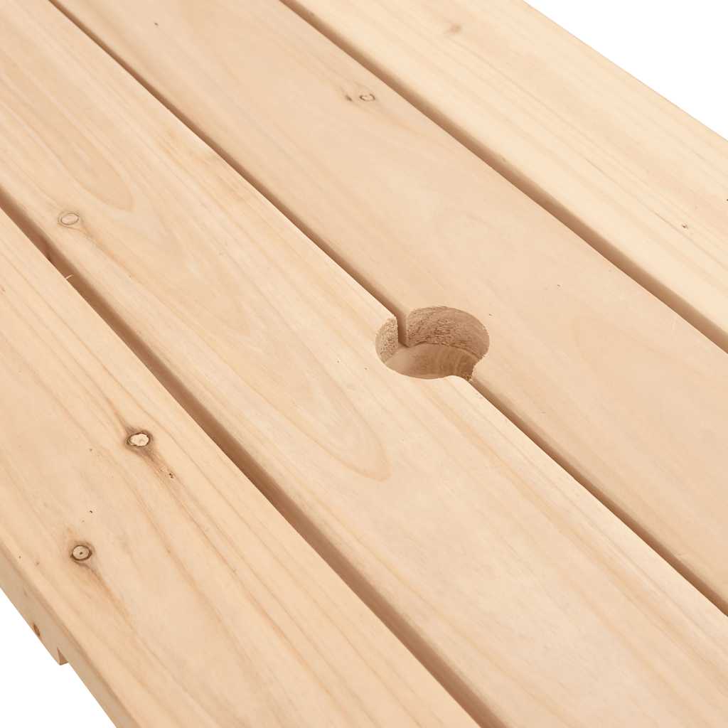 Piknikbord for 4 barn med parasoll heltre gran