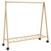 Klesstativ med hyller og hjul 106x34x106,5 cm bambus vidaXL