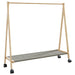 Klesstativ med hyller og hjul 106x34x106,5 cm bambus vidaXL