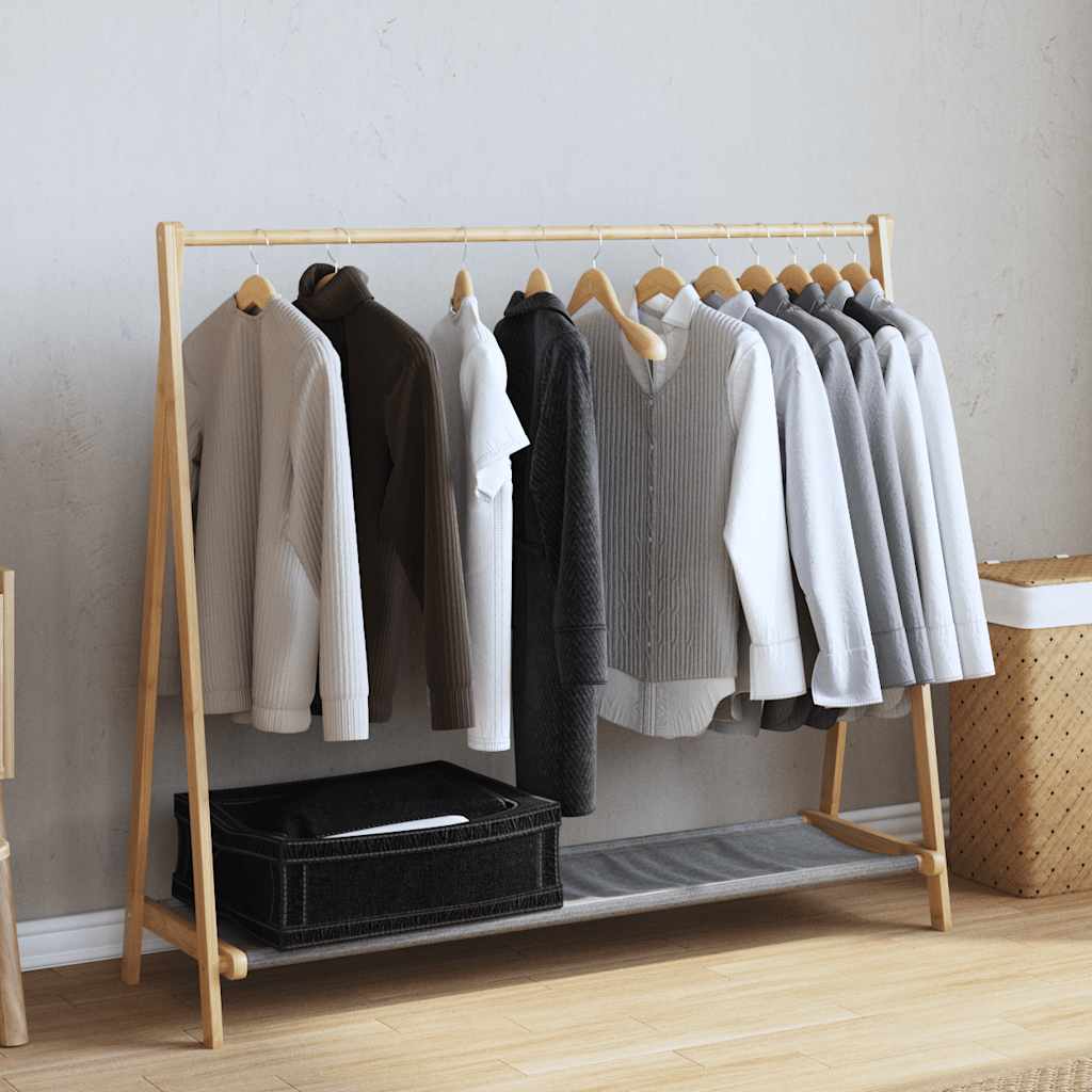 Klesstativ med hyller 106x34x102 cm bambus vidaXL