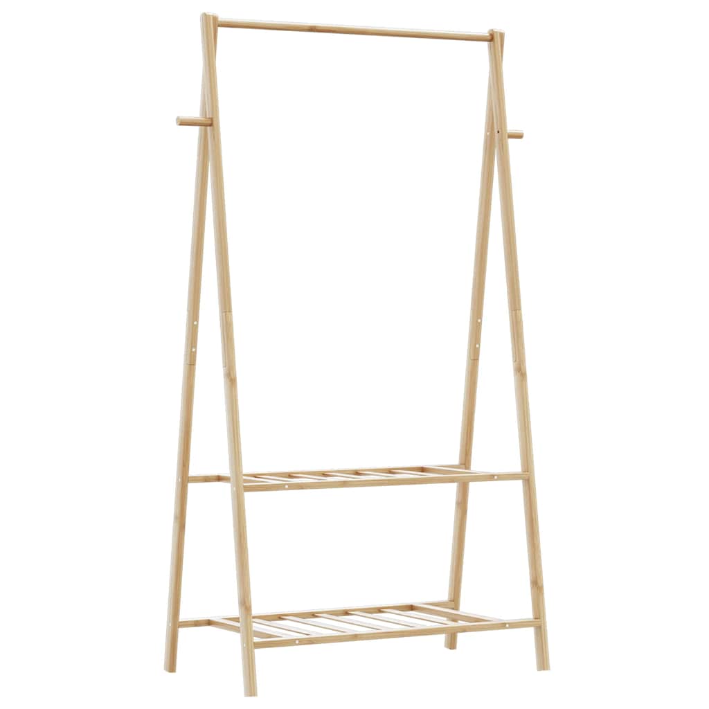 Klesstativ med hyller 96x45,5x150,5 cm bambus vidaXL