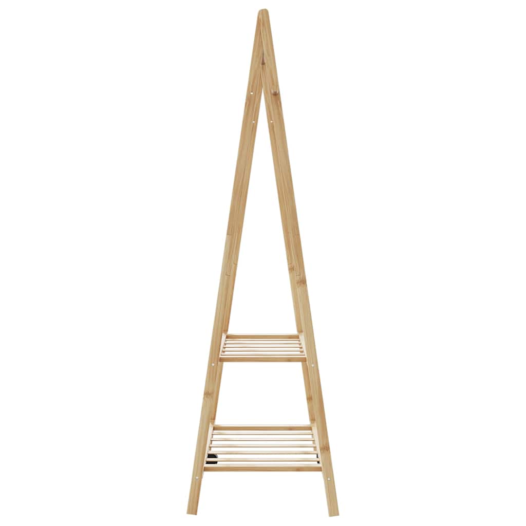Klesstativ med hyller 96x45,5x150,5 cm bambus vidaXL