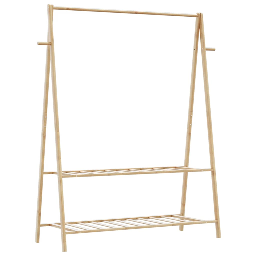 Klesstativ med hyller 132x45,5x150,5 cm bambus vidaXL