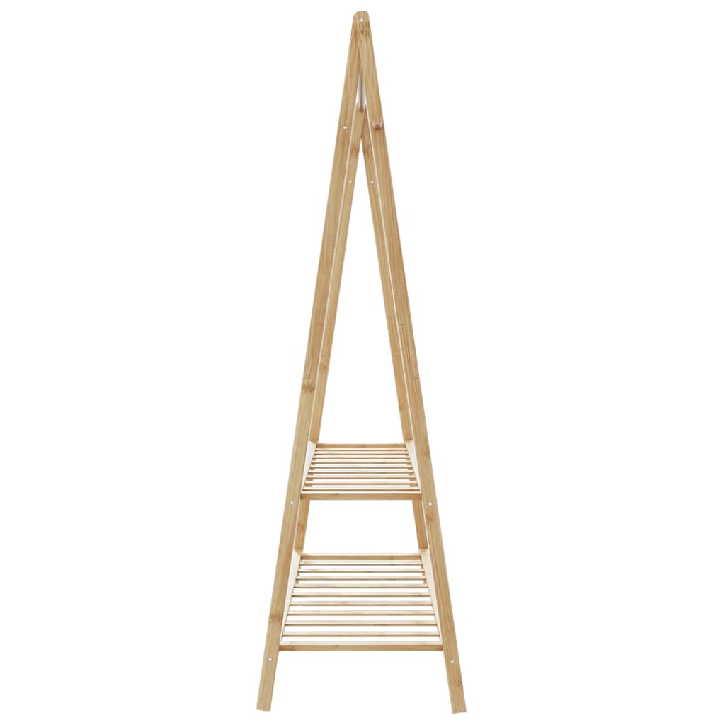 Klesstativ med hyller 132x45,5x150,5 cm bambus vidaXL