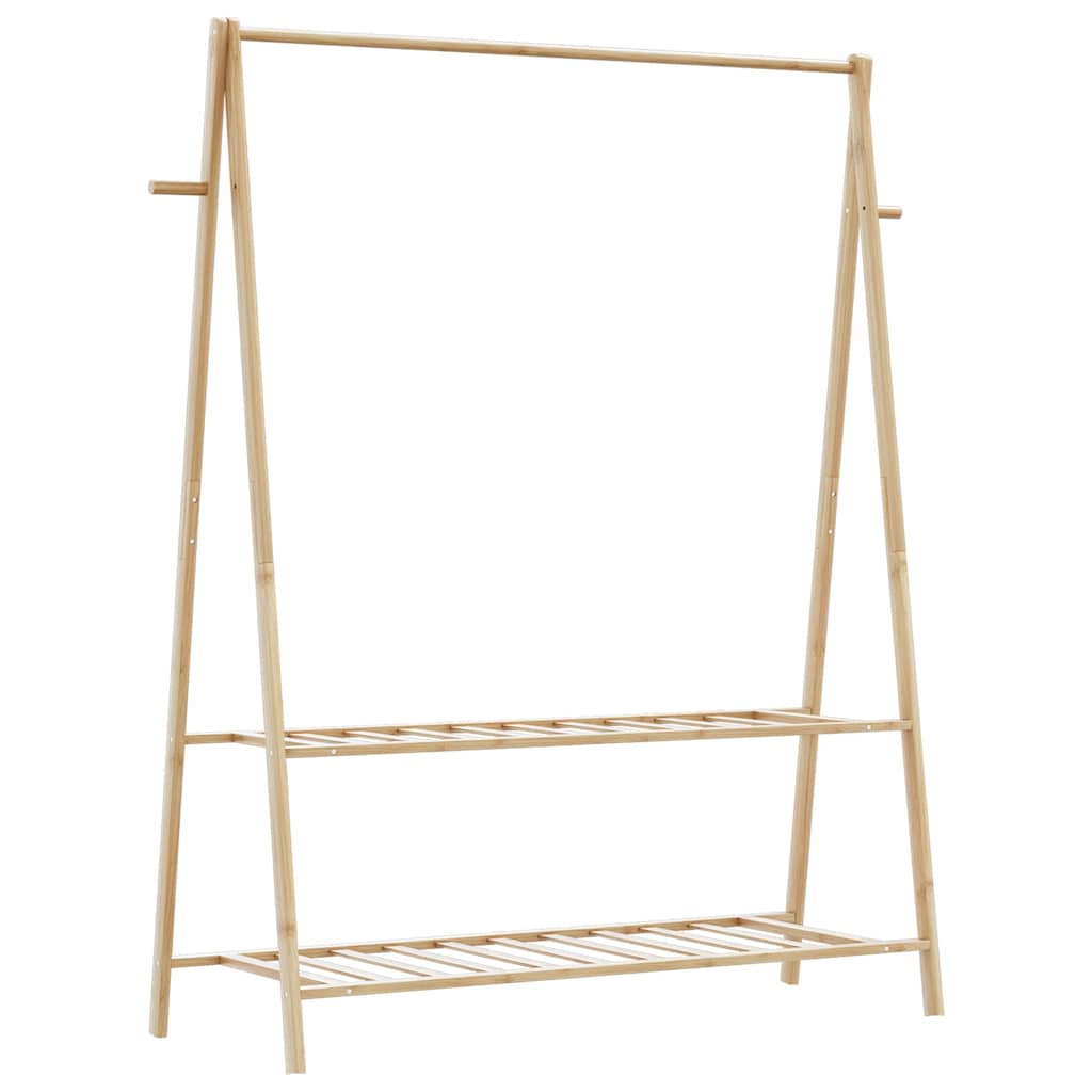 Klesstativ med hyller 132x45,5x150,5 cm bambus vidaXL