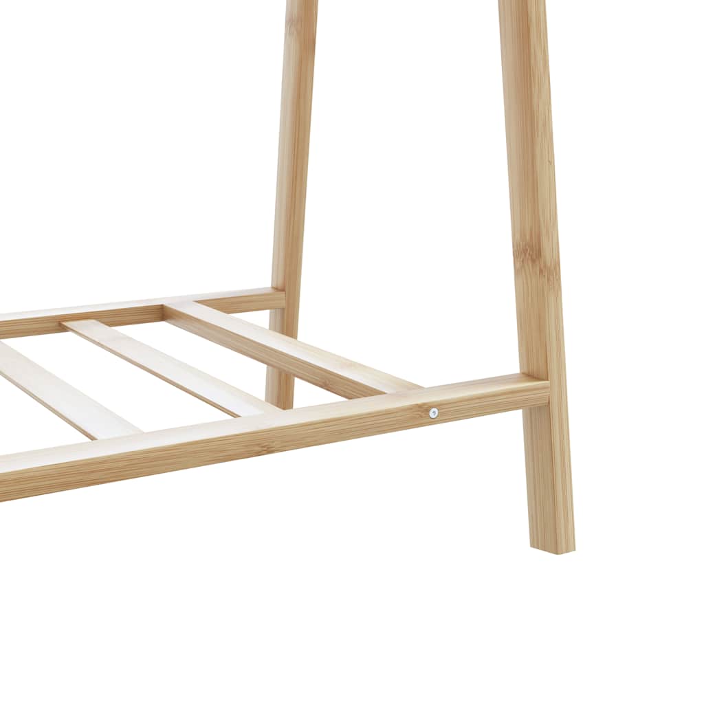 Klesstativ med hyller 132x45,5x150,5 cm bambus vidaXL