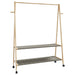 Klesstativ med hyller og hjul 132x45,5x155,5 cm bambus