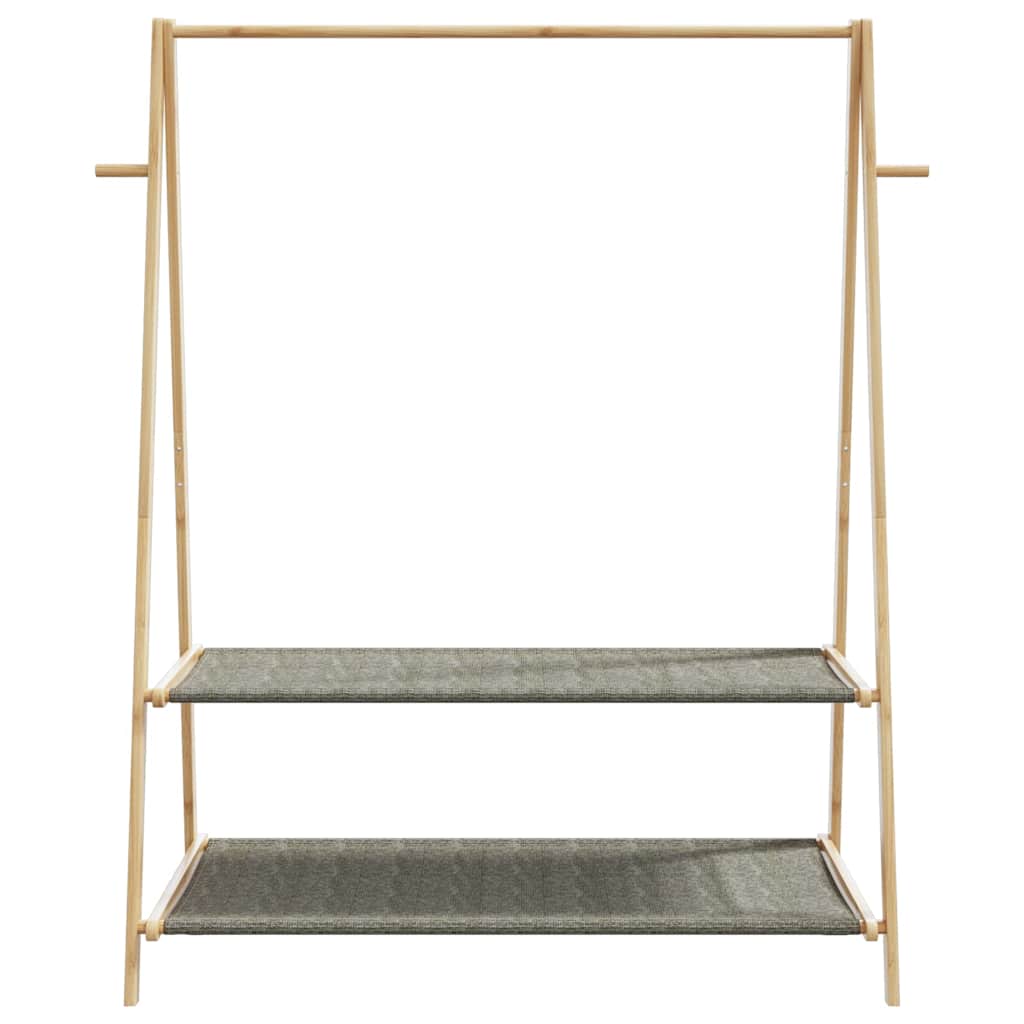 Klesstativ med hyller 132x45,5x150,5 cm bambus