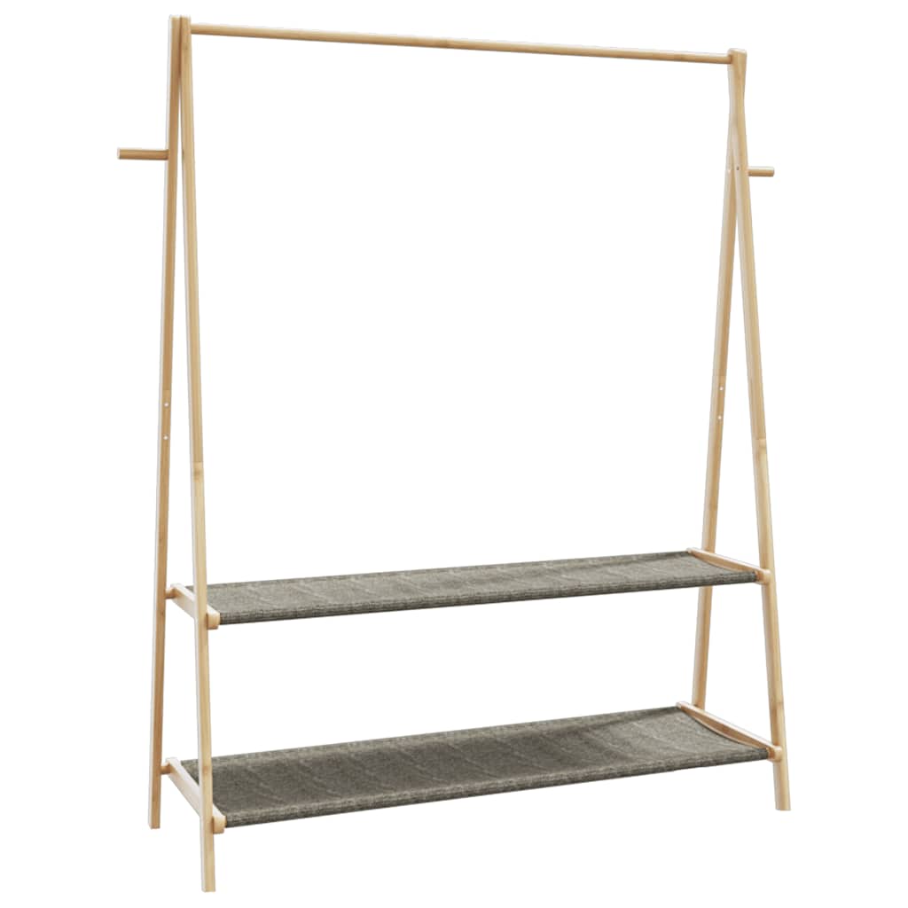 Klesstativ med hyller 132x45,5x150,5 cm bambus