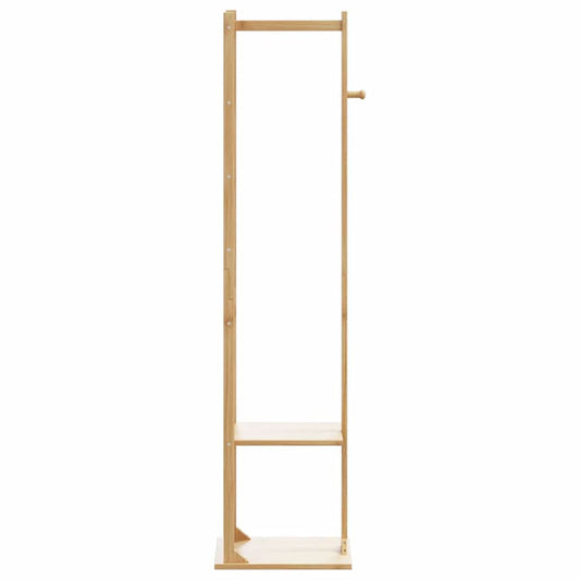Klesstativ med kroker og hyller 38,5x30x156 cm bambus vidaXL