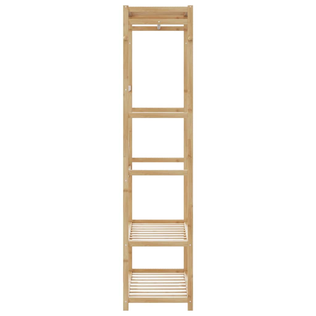 Klesstativ med hyller 80x40x175 cm bambus
