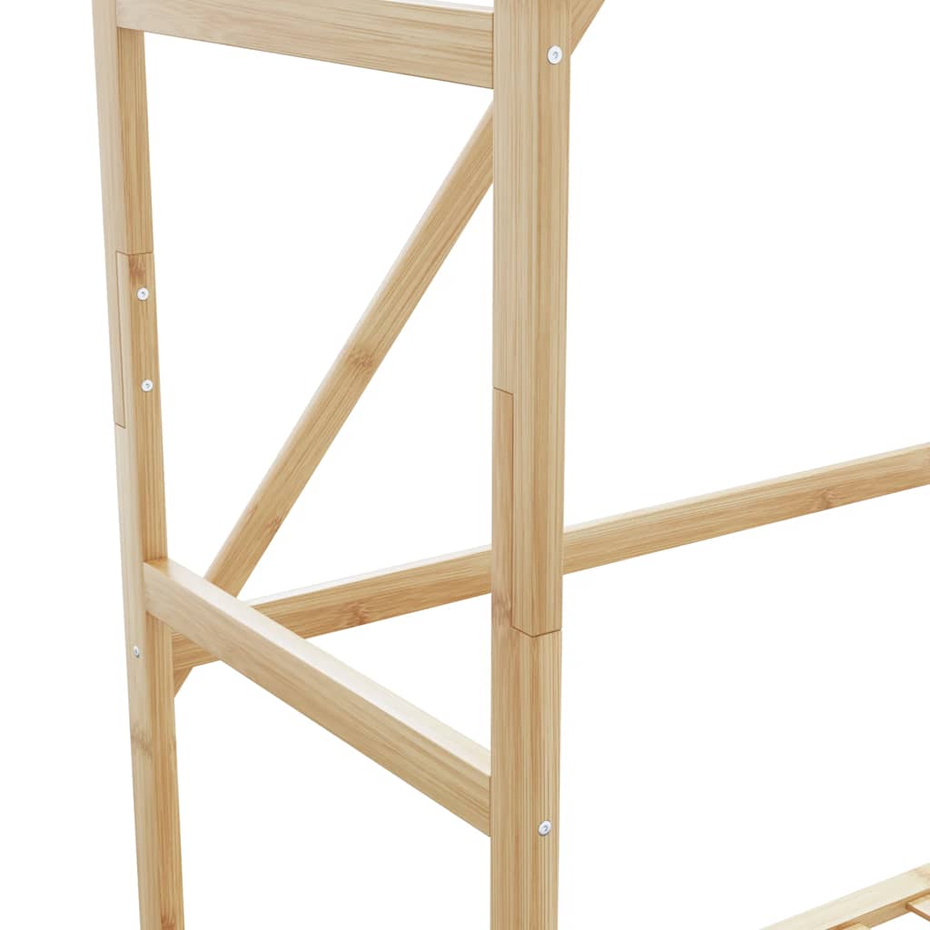 Klesstativ med hyller 80x40x175 cm bambus