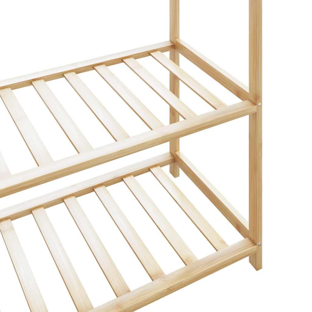 Klesstativ med hyller 80x40x175 cm bambus