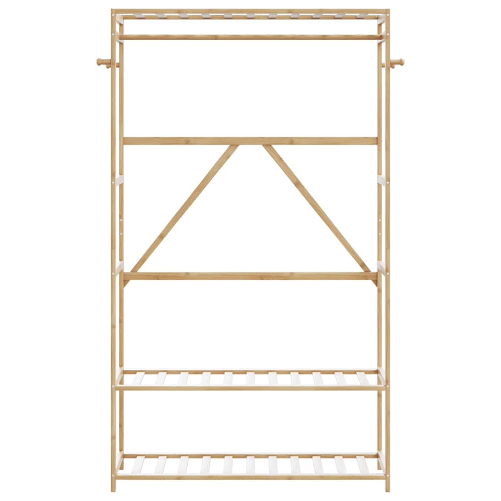 Klesstativ med hyller 110x40x175 cm bambus