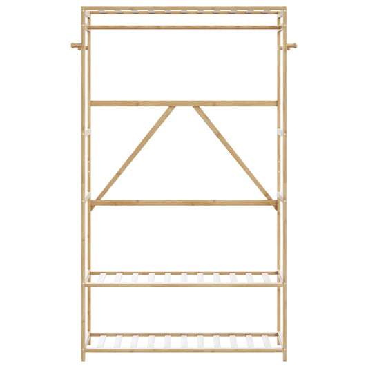 Klesstativ med hyller 110x40x175 cm bambus