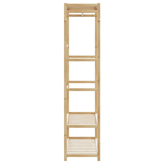 Klesstativ med hyller 110x40x175 cm bambus