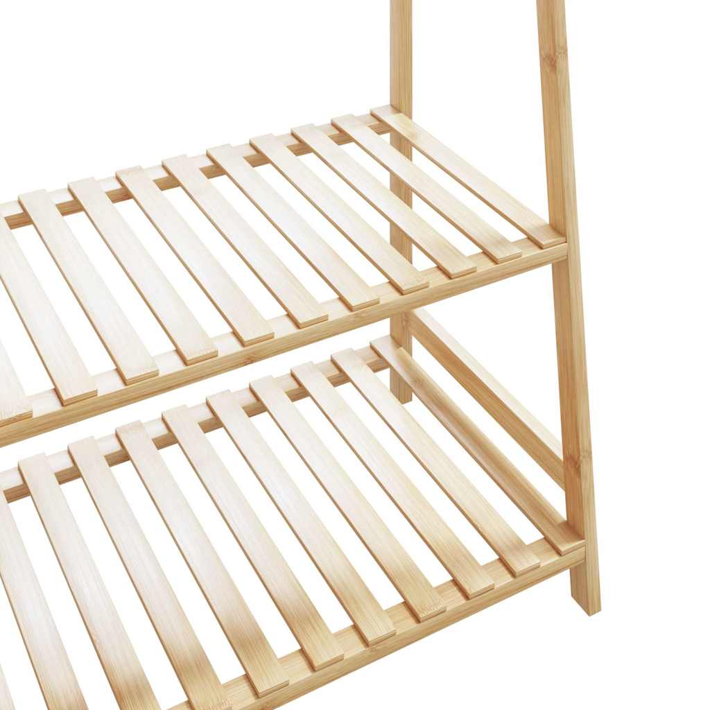 Klesstativ med hyller 110x40x180 cm bambus