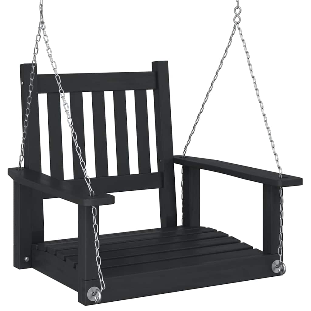 Hagehuske med metallkjeder svart heltre gran vidaXL