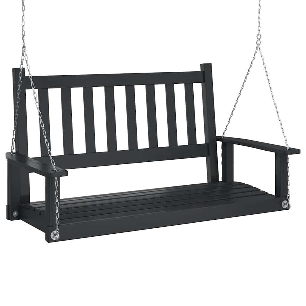 Hagebenk med metallkjeder svart heltre gran vidaXL