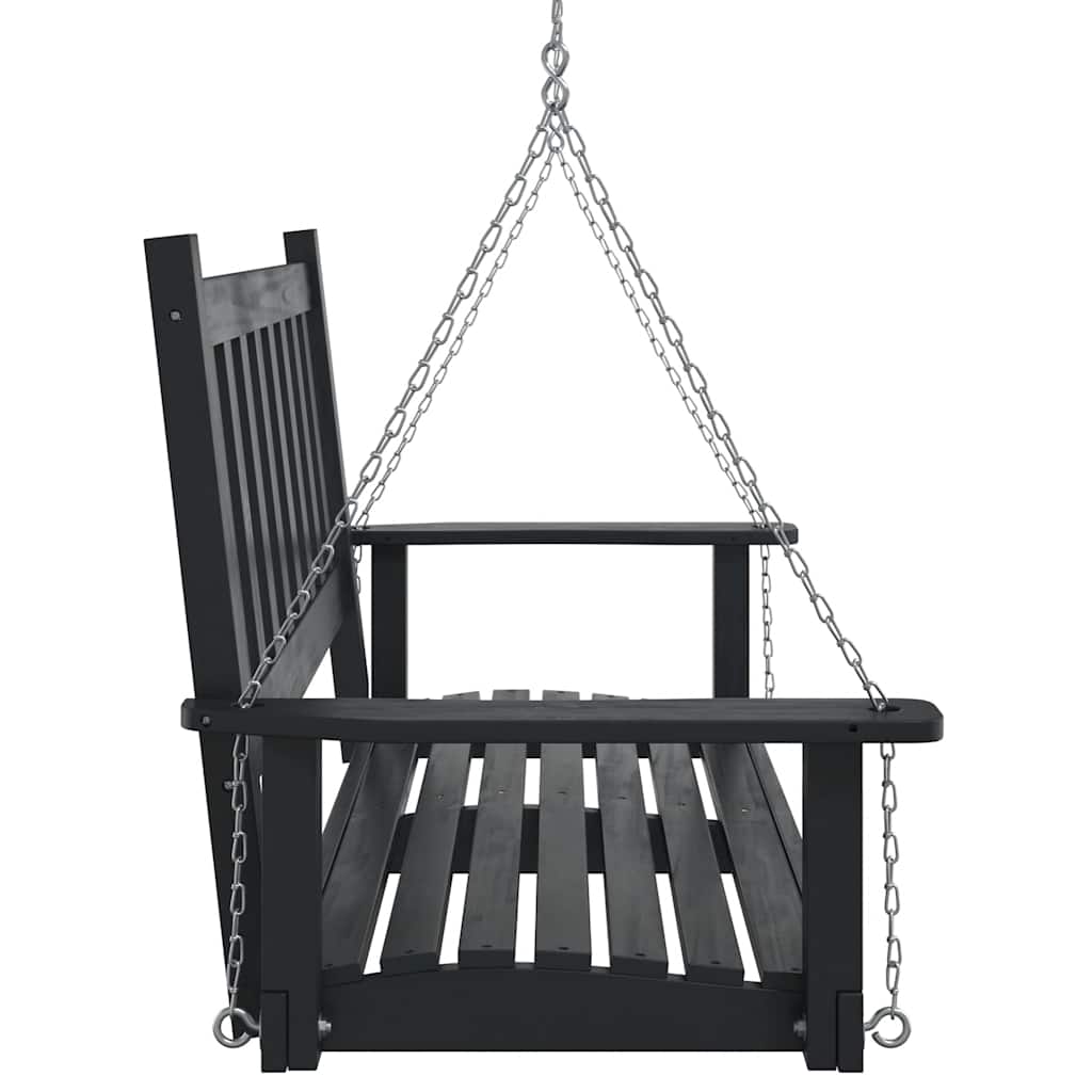 Hagebenk med metallkjeder svart heltre gran vidaXL