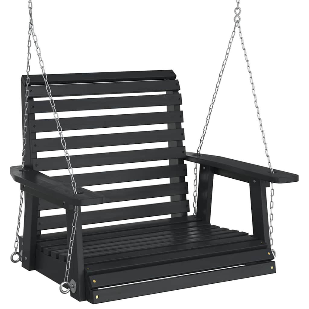 Hagehuske med metallkjeder svart heltre gran vidaXL