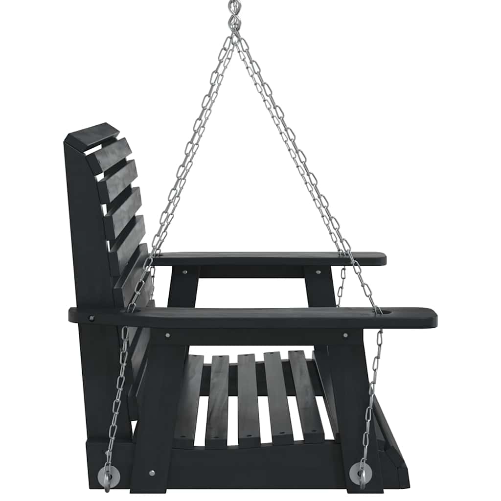 Hagehuske med metallkjeder svart heltre gran vidaXL