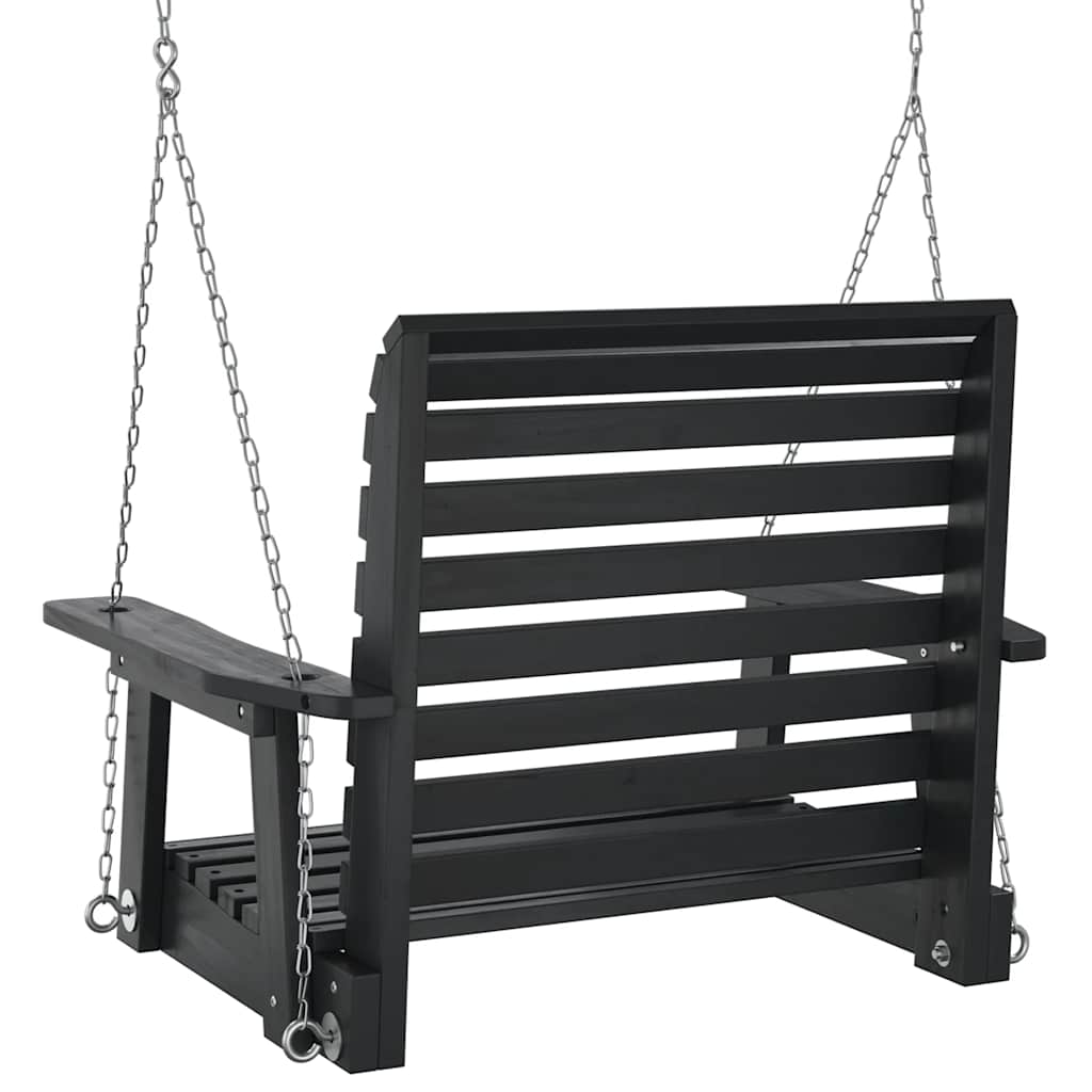 Hagehuske med metallkjeder svart heltre gran vidaXL