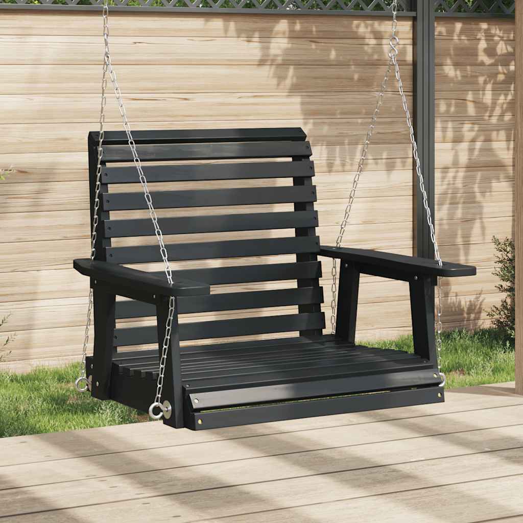Hagehuske med metallkjeder svart heltre gran vidaXL
