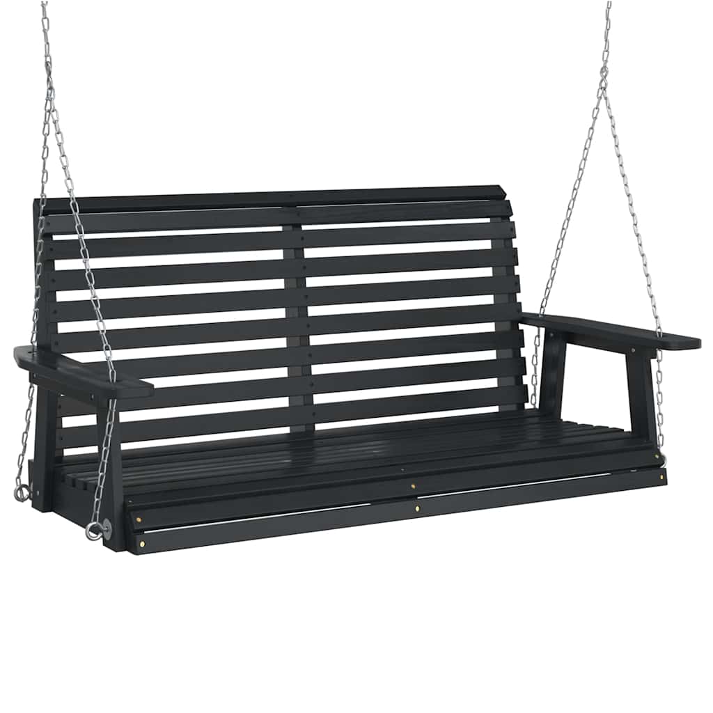 Hagebenk med metallkjeder svart heltre gran vidaXL