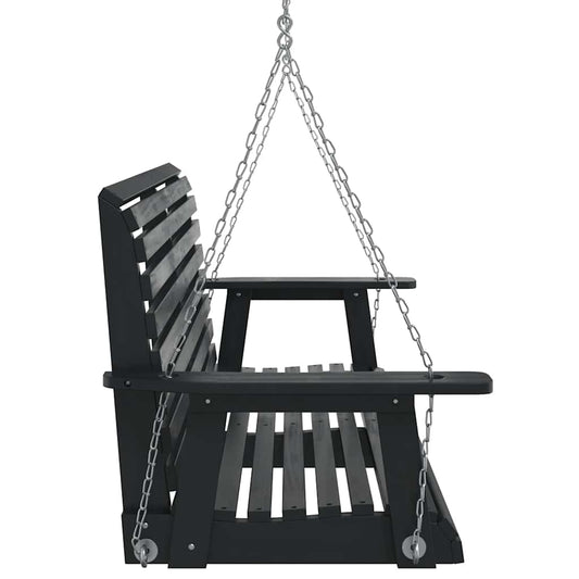 Hagebenk med metallkjeder svart heltre gran vidaXL