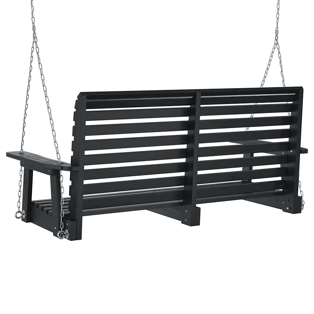 Hagebenk med metallkjeder svart heltre gran vidaXL