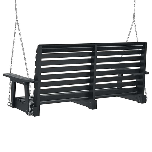 Hagebenk med metallkjeder svart heltre gran vidaXL