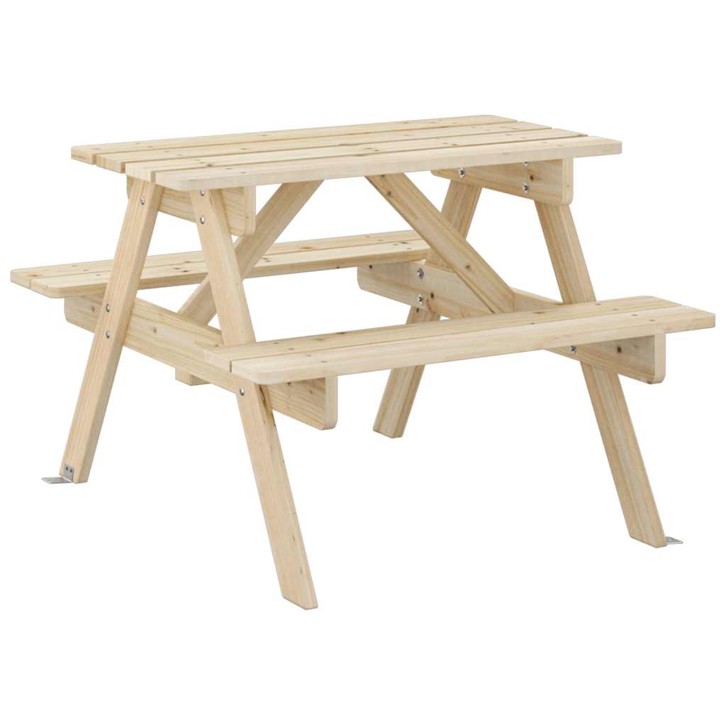 Piknikbord for 4 barn med parasollhull heltre gran vidaXL