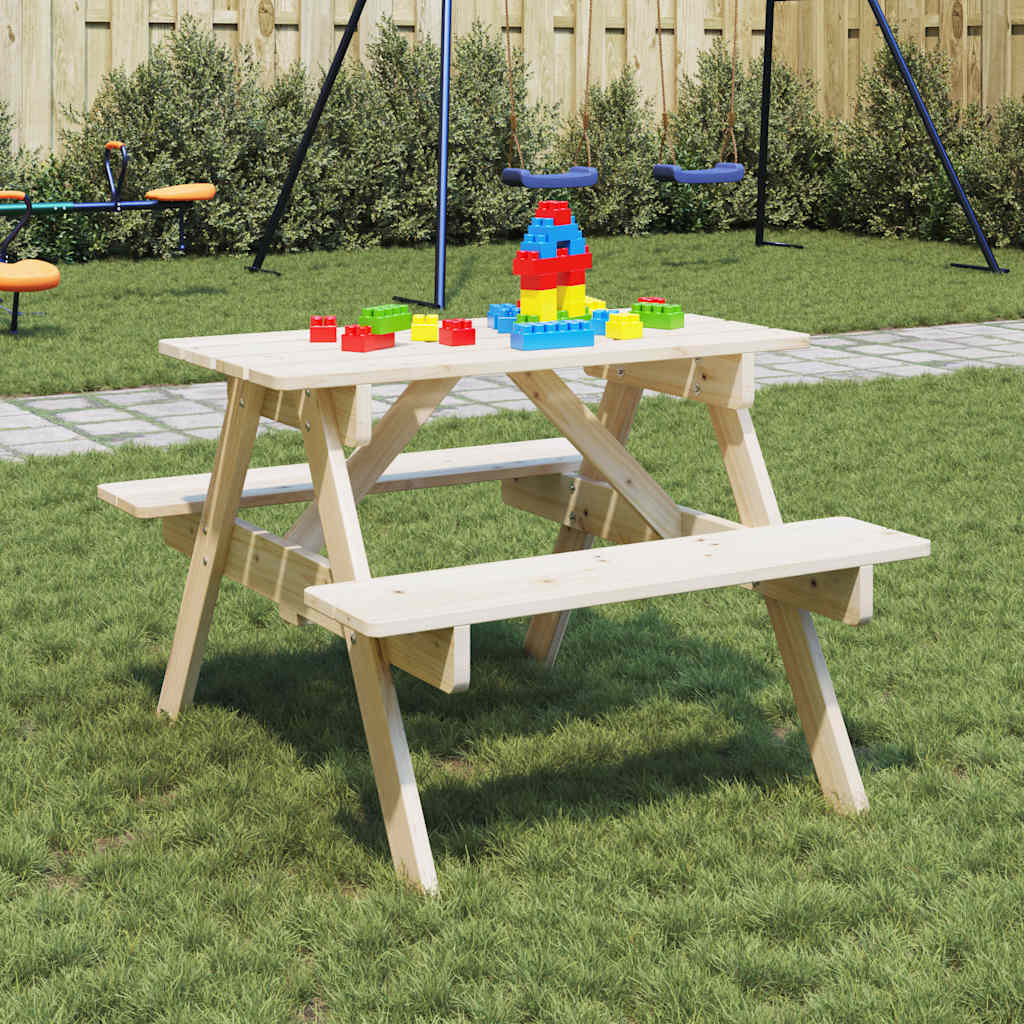Piknikbord for 4 barn med parasollhull heltre gran vidaXL
