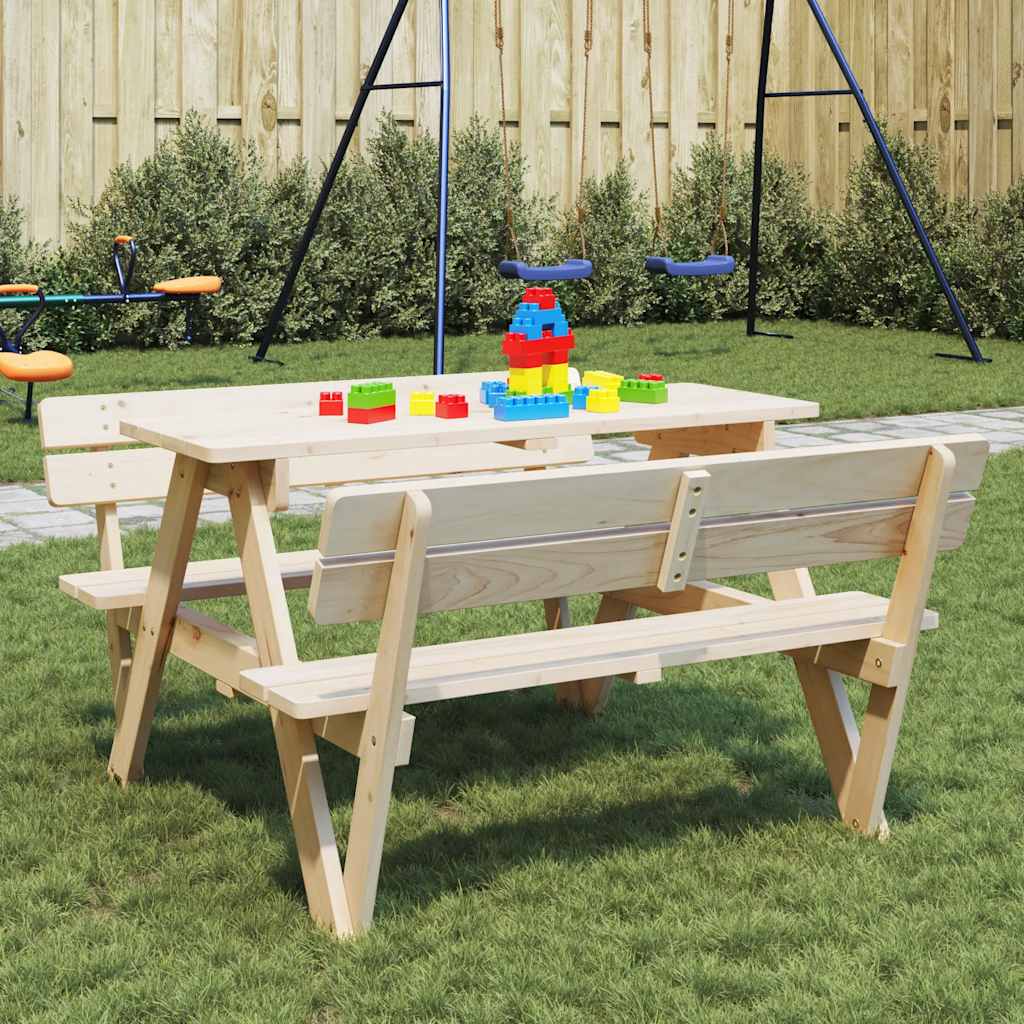 Piknikbord for 4 barn med parasollhull heltre gran vidaXL