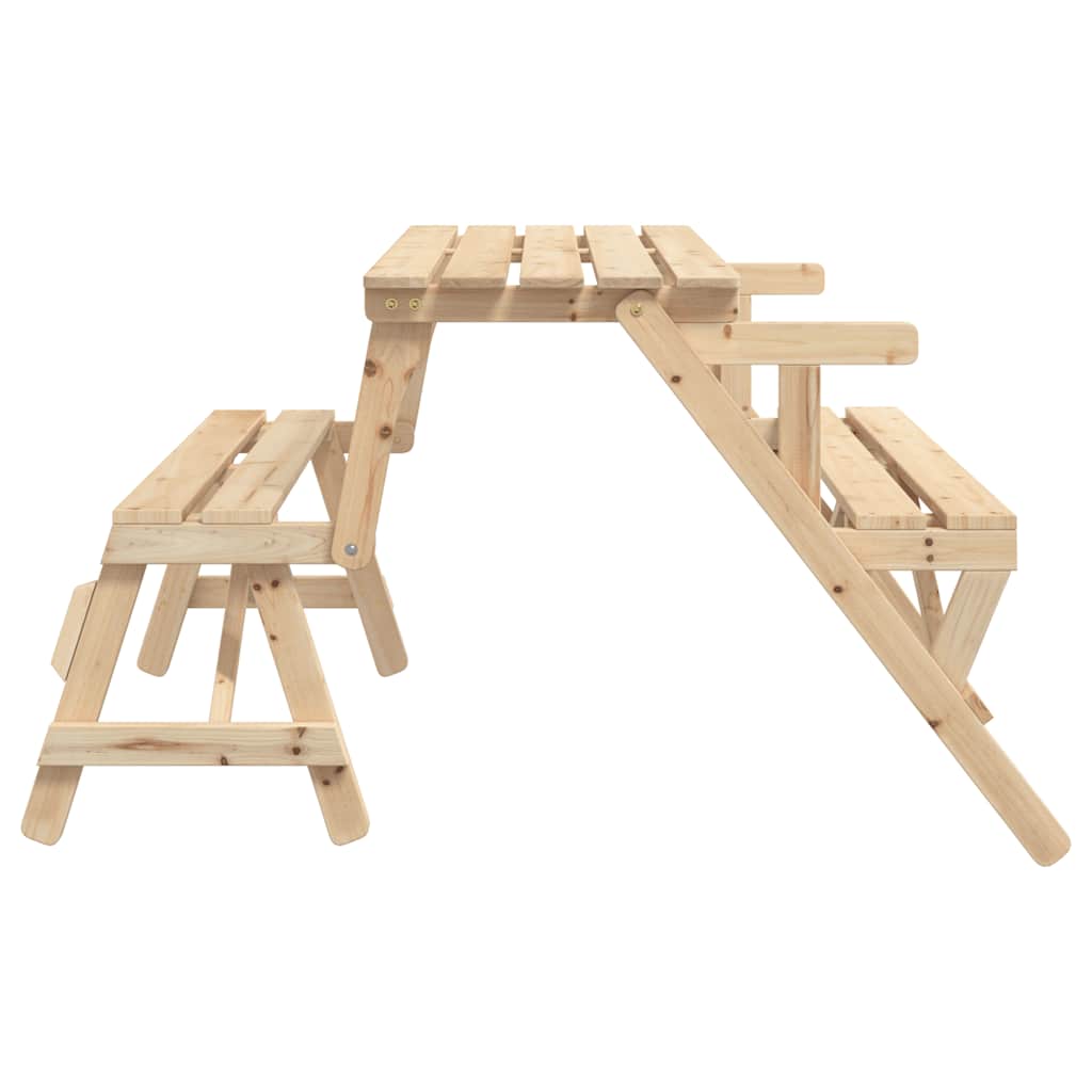 Piknikbord med benker gran 2-i-1 konvertibelt vidaXL
