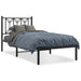 Sengeramme i metall med hodegavl svart 90x190 cm